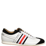 Black White Leather Suede Low Top Sneakers Shoes