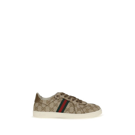 Beige Fabric Athletic Sneakers