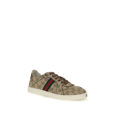 Beige Fabric Athletic Sneakers