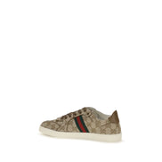 Beige Fabric Athletic Sneakers