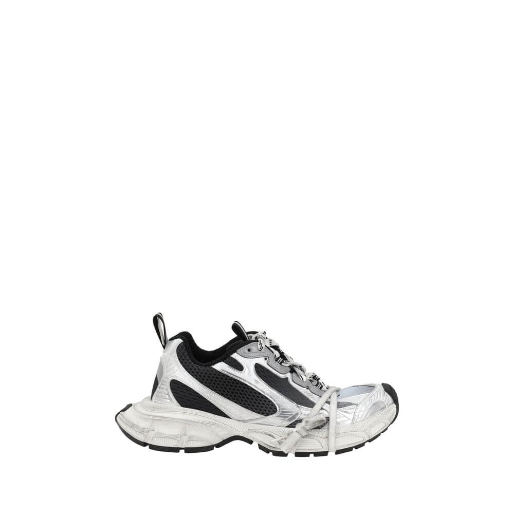 Multicolor athletic sneakers featuring a unique design with mesh panels and bold styling.