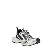 Multicolor athletic sneakers with unique design and breathable mesh panels for modern style.