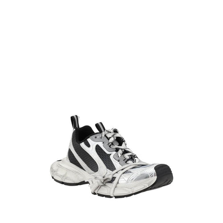 Multicolor athletic sneakers with unique design and breathable mesh panels for modern style.