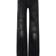 Black Cotton Flared Jeans