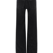 Black Cotton Flared Jeans