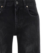 Black Cotton Flared Jeans