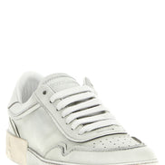 White Lamb Leather Low Top Sneakers