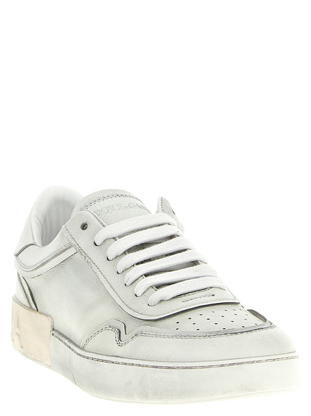 White Lamb Leather Low Top Sneakers