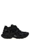 Black Polyester Athletic Sneakers