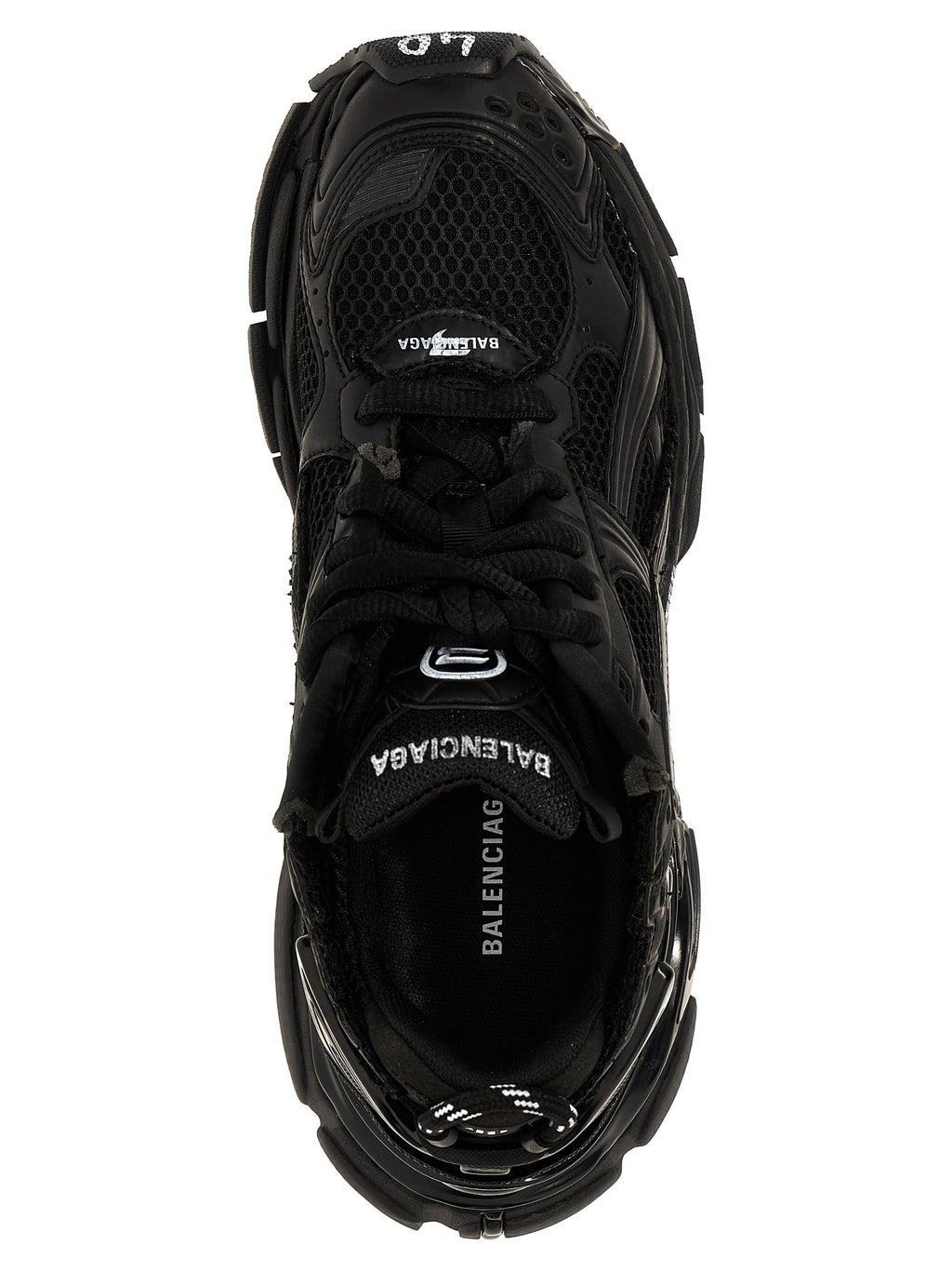 Black Polyester Athletic Sneakers