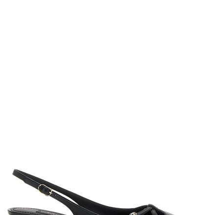 Black Lamb Leather Mid Heel Pumps