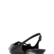 Black Lamb Leather Mid Heel Pumps
