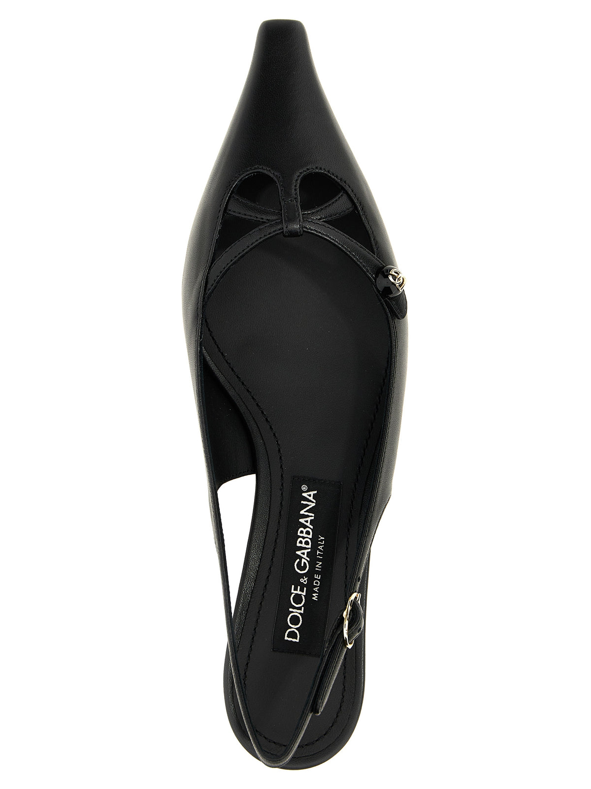 Black Lamb Leather Mid Heel Pumps