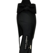 Black Viscose Mid Heel Pumps