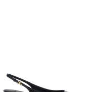 Black Calfskin Mid Heel Pumps