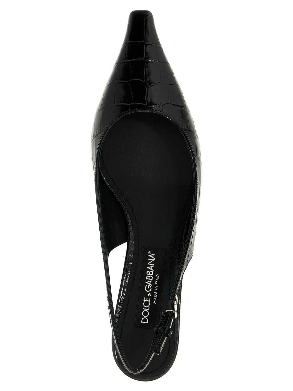 Black Calfskin Mid Heel Pumps