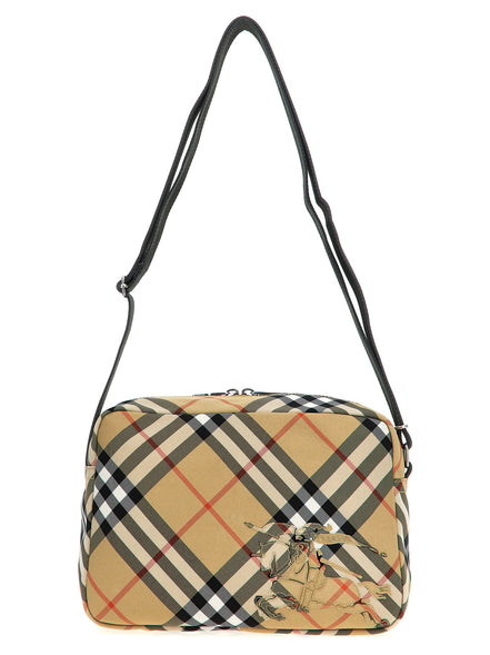 Beige Polyester Crossbody Bag