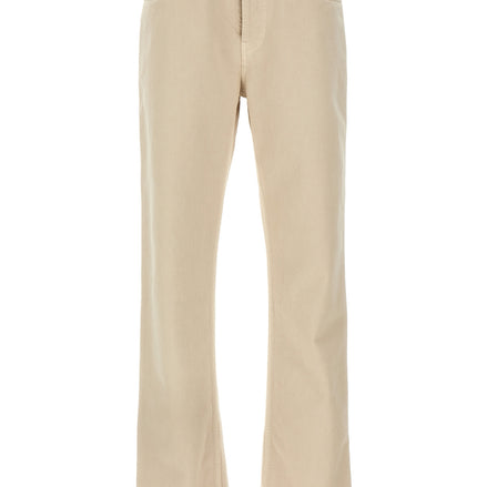 Beige Cotton Casual Pants