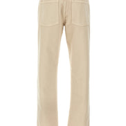 Beige Cotton Casual Pants