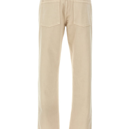 Beige Cotton Casual Pants