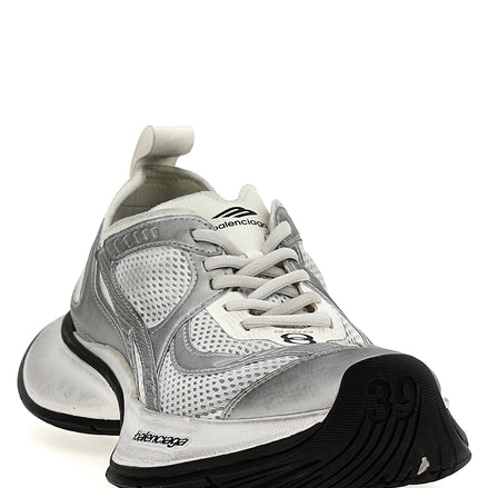 Gray Polyester Athletic Sneakers
