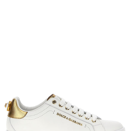 Gold Calfskin Low Top Sneakers