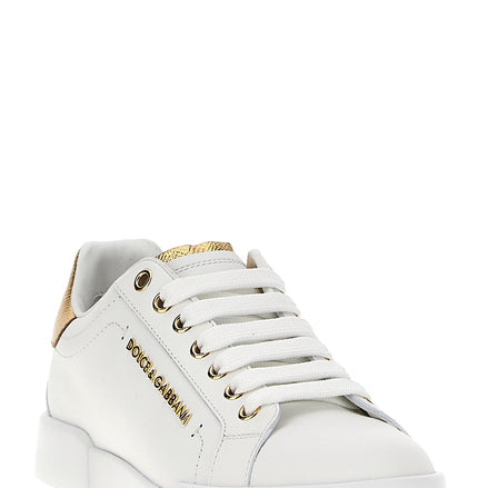 Gold Calfskin Low Top Sneakers