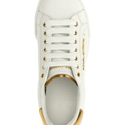 Gold Calfskin Low Top Sneakers