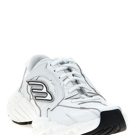 White Cowhide Athletic Sneakers