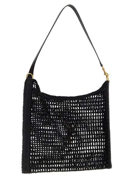 Black Raffia Shoulder Bag