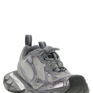 Gray Polyester Athletic Sneakers