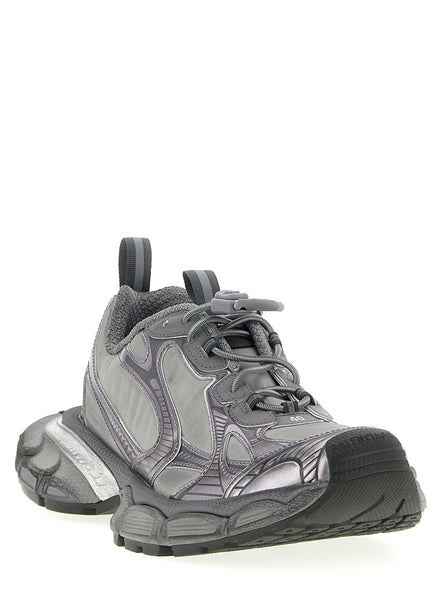 Gray Polyester Athletic Sneakers