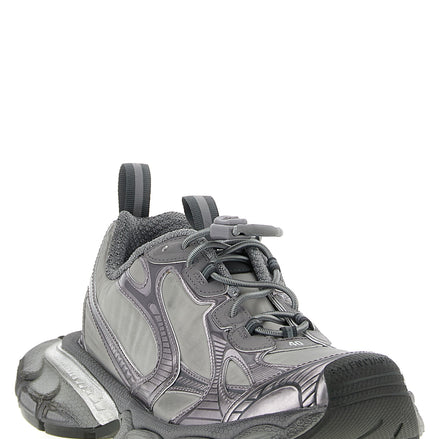 Gray Polyester Athletic Sneakers