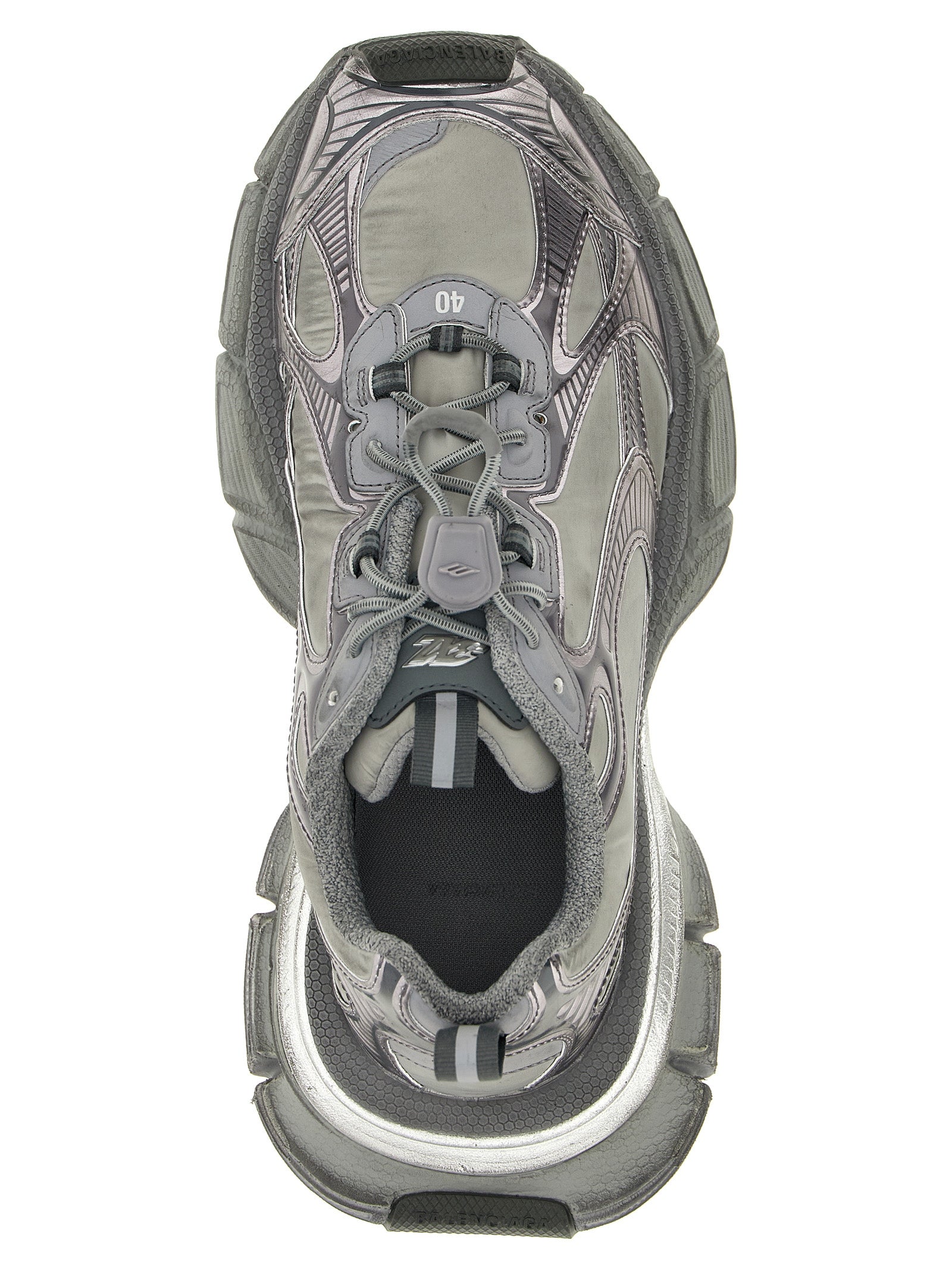 Gray Polyester Athletic Sneakers