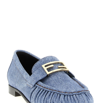 Blue Calfskin Slip-On Loafers