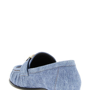 Blue Calfskin Slip-On Loafers