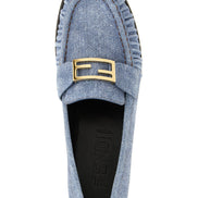 Blue Calfskin Slip-On Loafers