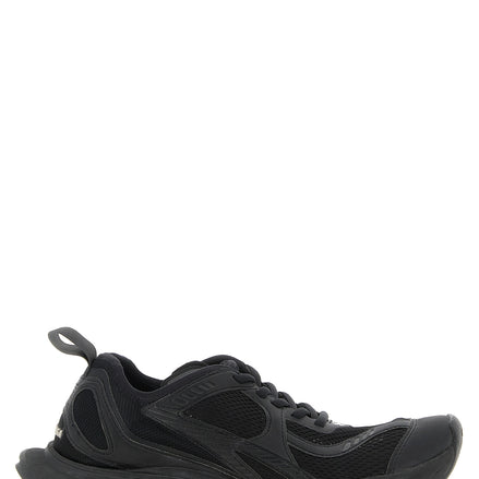 Black Polyester Athletic Sneakers