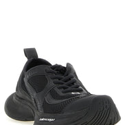 Black Polyester Athletic Sneakers