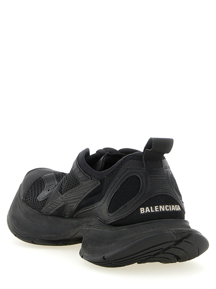 Black Polyester Athletic Sneakers