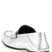 Silver Lamb Leather Slip-On Loafers