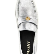 Silver Lamb Leather Slip-On Loafers