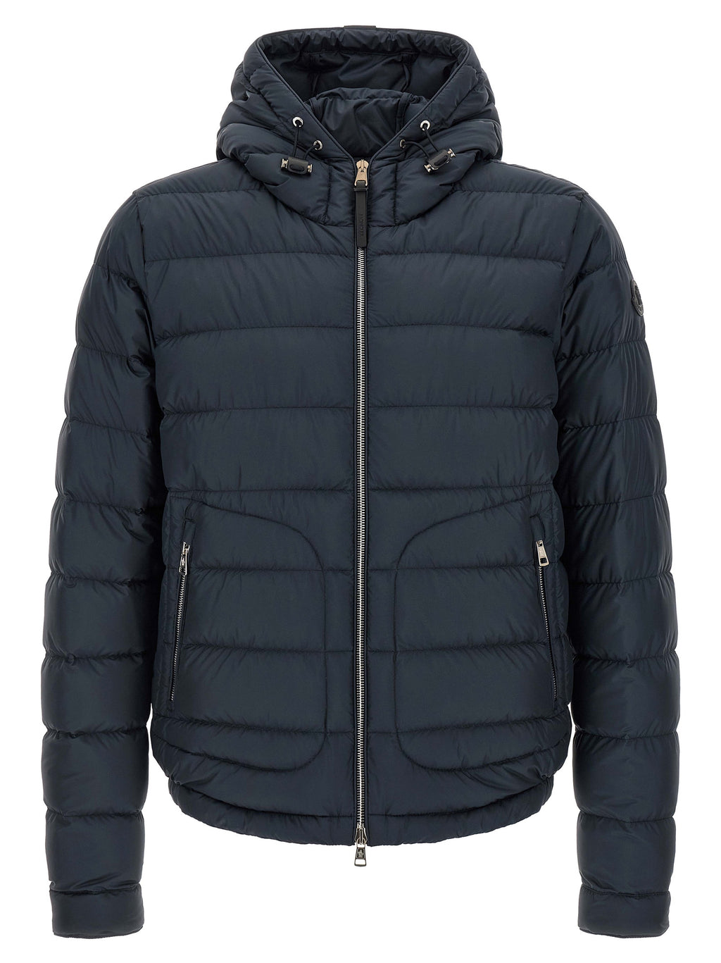 Blue Polyester Full-Length Jacket