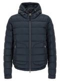 Blue Polyester Full-Length Jacket