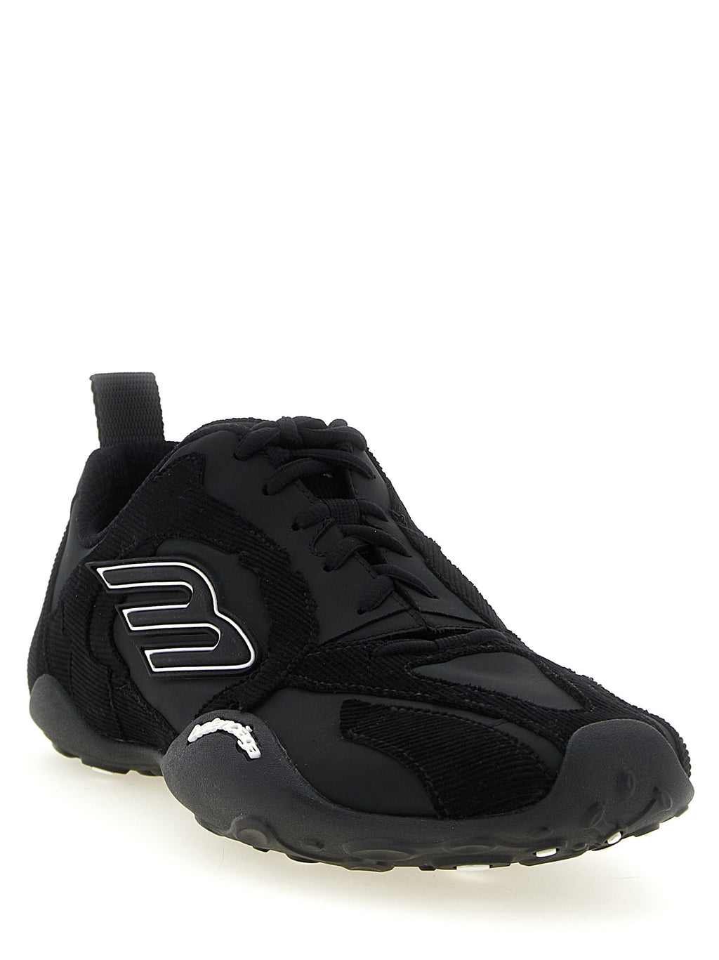 Black Polyester Athletic Sneakers