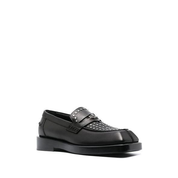 Black Leather Slip-On Loafers