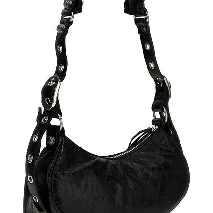 Black Lamb Leather Crossbody Bag