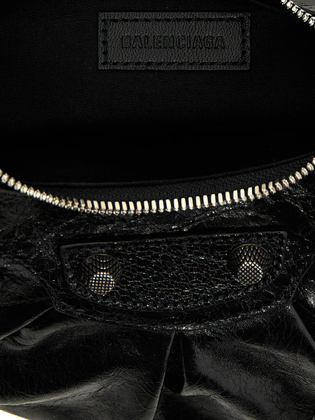 Black Lamb Leather Crossbody Bag