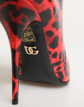 Red Leopard Cardinale Ankle Boots Shoes