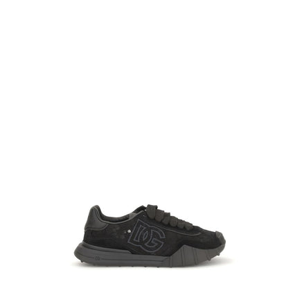 Black Calf Leather Bos Taurus Chunky Sneakers